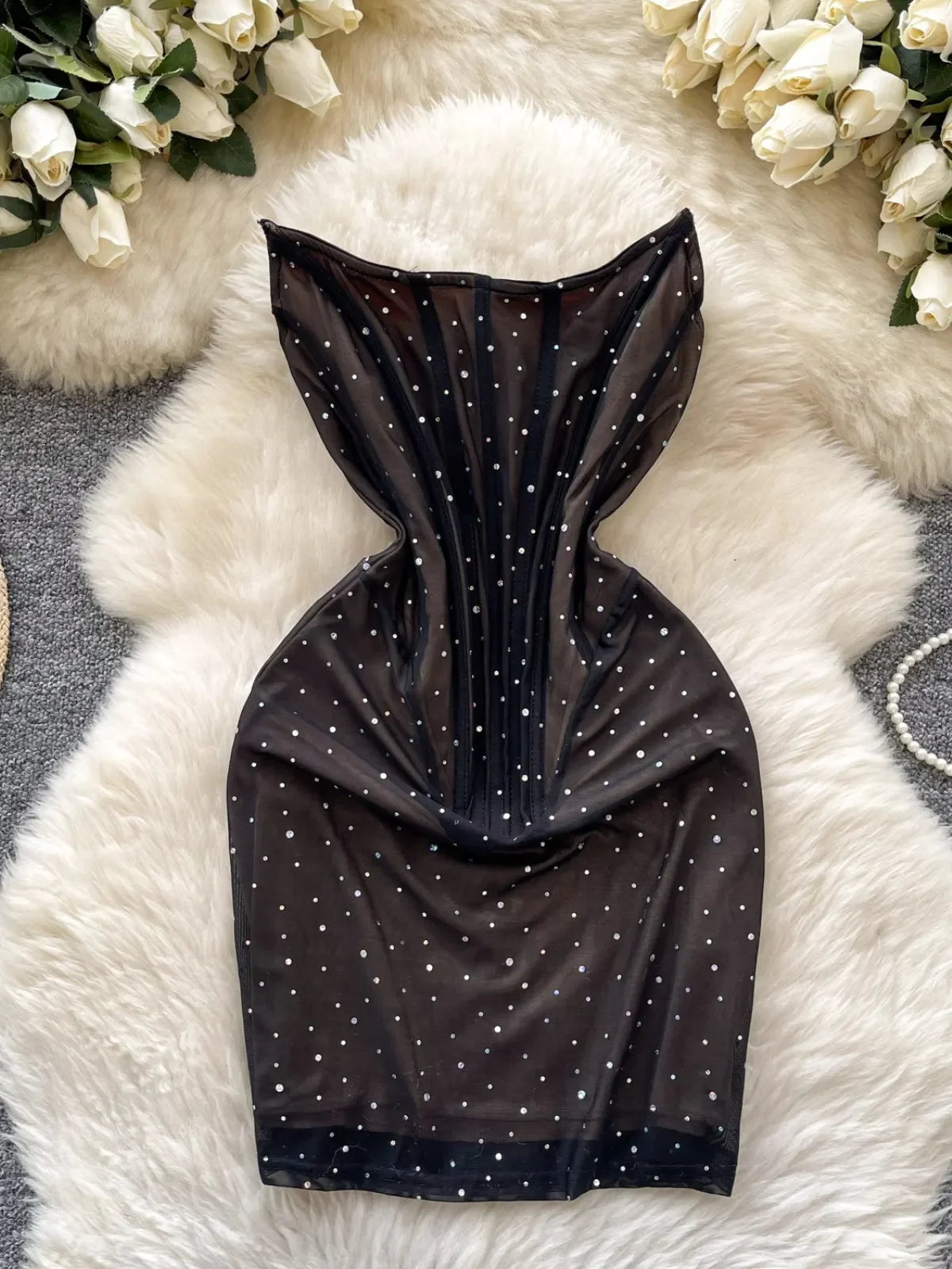 knee length dresses for ladies Women's Black Mesh Maxi Dress