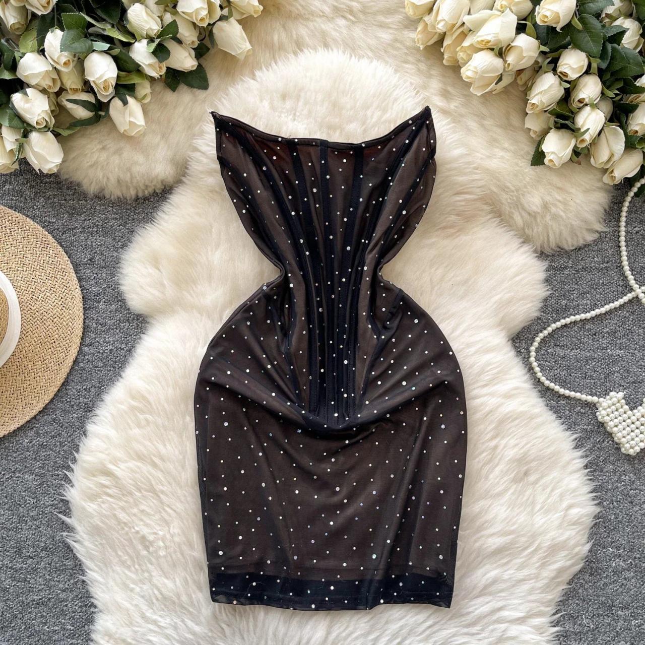 lace mesh dress with sleeves Mesh Lace Long Sleeve Bodycon Dress, M