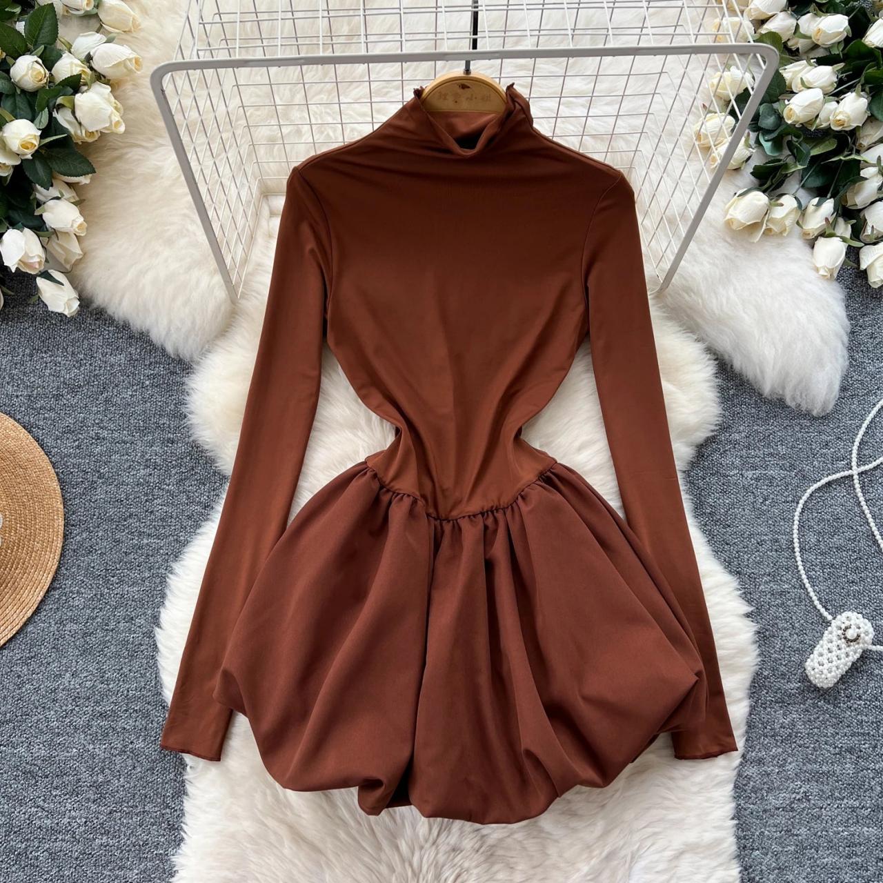 burgundy high neck mini dress Plus Size Ruched 3/4 Sleeve Mock Neck, Estelle Mock Neck Mini Dress in Burgundy, Size 3X, For GNO/Date Night