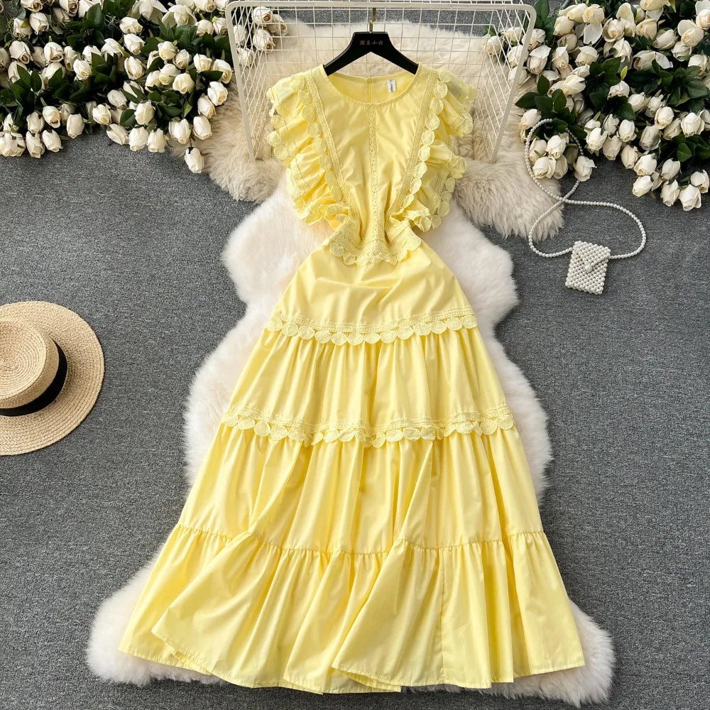 yellow dress red polka dots Nellie Mini Dress Yellow Polka Dot