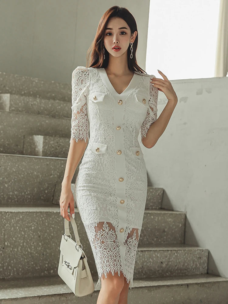long flowy dress with slit V-Neckline Satin Chiffon Long Flowy Gown by Alyce 61460 4 / MidnightBlue main image 0