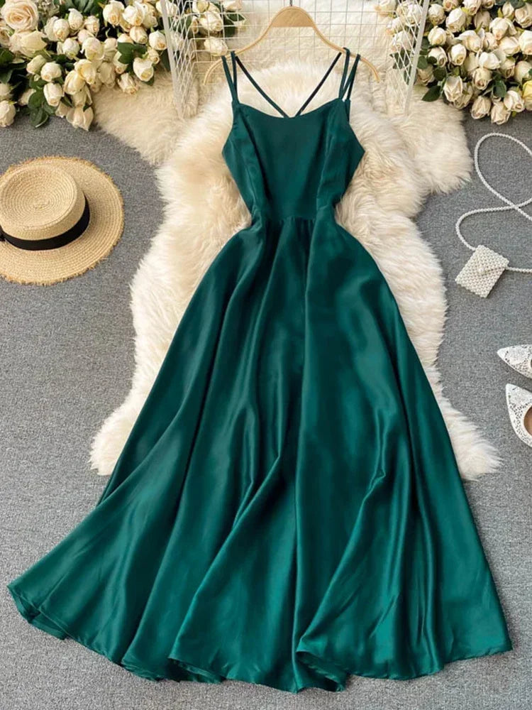 emerald green satin maxi dress Jasmine Halter Maxi Dress, in Deep Emerald Luxe Satin, Size: XL | Show Me Your Mumu